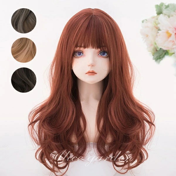 ウィッグ フルウィッグ 巻き毛 ぱっつん前髪 ふんわり前髪 ロリータ ブラウン ロングウィッグ 前髪あり ナチュラル アッシュ 原宿風 かつら 茶髪 コスプレ 可愛い 耐熱ウィッグ コスチューム 仮装 6,224円