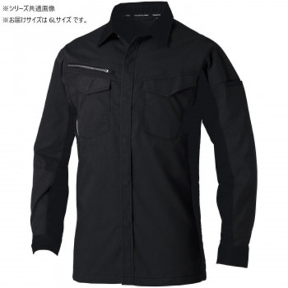 桑和 3478-02 長袖シャツ 6Lサイズ ブラック(4)