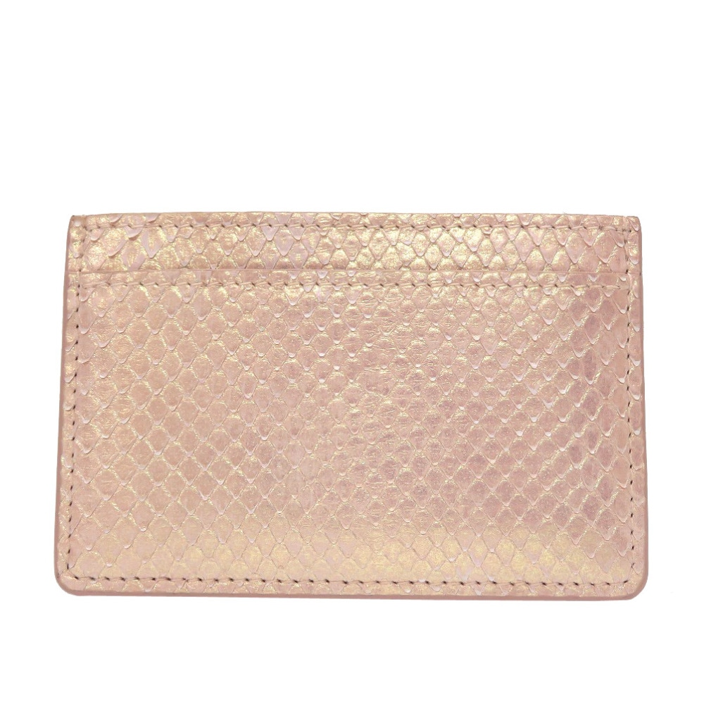 美品 ポルト カルト サーンプル カードケース カードケース パイソン/パイソン メタリックピンク LV 0026【中古】 レディース