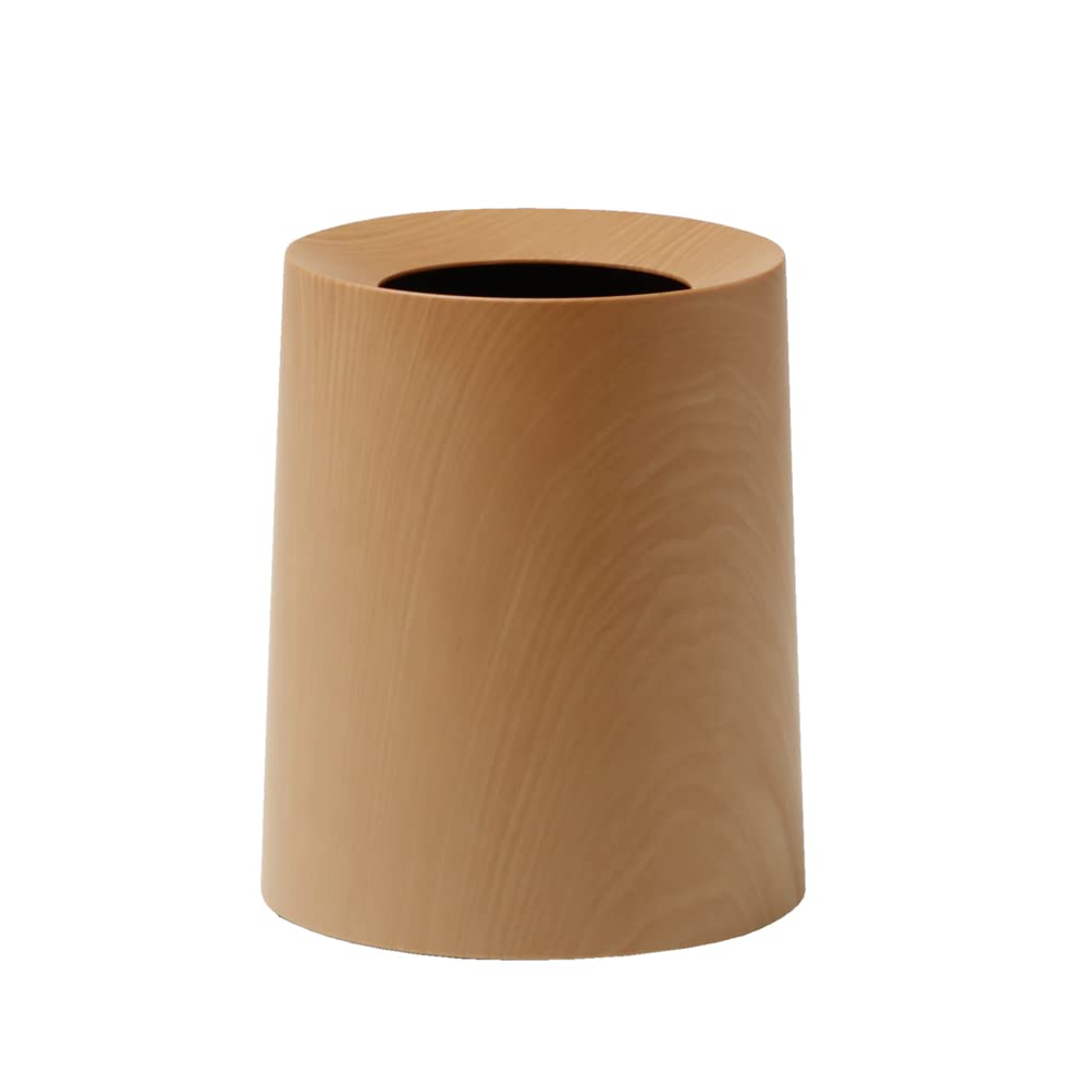 ideaco(イデアコ) ゴミ箱 丸型 11.4L 直径26高さ31.5cm TUBELOR HOMME teakwood (チューブラー オム チークウッド)