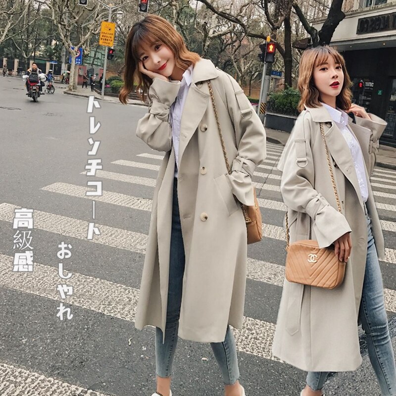 人気ボアアウター秋アウターノーカラーコートセミロング トレンチコート/おしゃれ/ウエスト引き締め着痩せコートジャケット