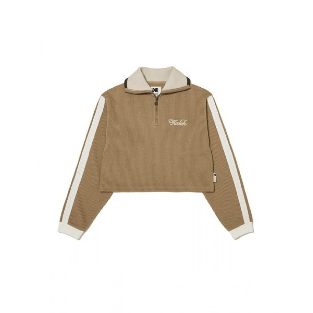 KODAK (コダック) カメラクラブハーフジップスウェットシャツ女性用ベージュ
