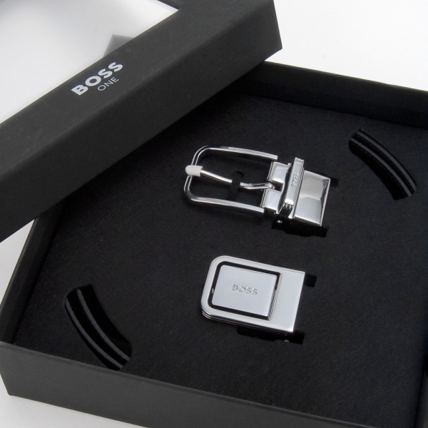 HUGO BOSS ヒューゴボス ベルトセット ブラック 50554470 001 BELT SET BLACK 並行輸入品