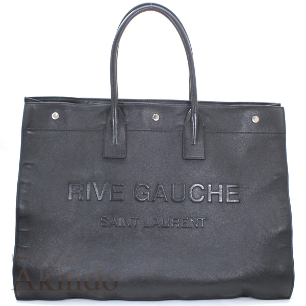 サンローラン トートバッグ ラージ リヴ ゴーシュ ハンドバッグ A4 黒 ブラック レザー 本革 SAINT LAURENT メンズ 大容量 587273 ブランド ブランド クール