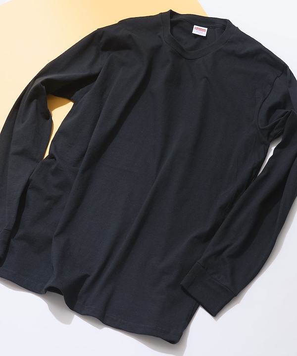 Qoo10 Supreme Supreme ロンT 無地 長袖 カッ