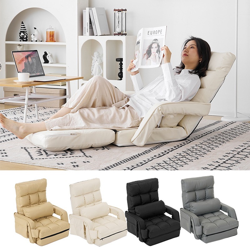 【国内即日発送】【PUレザー】座椅子 リクライニング 42段ギア リクライニングチェアー ファブリック 座イス おしゃれ 椅子 チェアー いす イス コンパクト