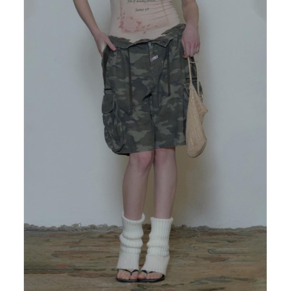 スカルプター Twill Cargo Half Pants Forest Camo SC24S430KH