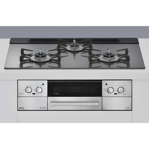 ビルトインガスコンロ 都市ガス用 3口 左右強火力タイプ 幅75cm RHS71W42J4RSTW-13A サテンシルバー Lisse（リッセ）