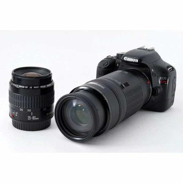 キヤノン【中古】キヤノン Canon EOS Kiss X4 標準&超望遠ダブルレンズセット ブラック 美品 ストラップ付き