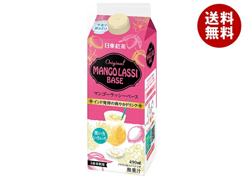 三井農林 日東紅茶 マンゴーラッシーベース 490ml紙パック×12本入×(2ケース)