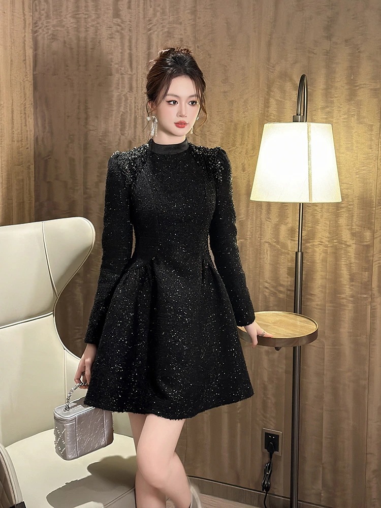 春 ピーズ飾り キラキラ ショート ドレス パーティー キャバ 大人 同窓会 披露宴 卒業式 結婚式 演奏会 ウェディング 二次会 メガ割