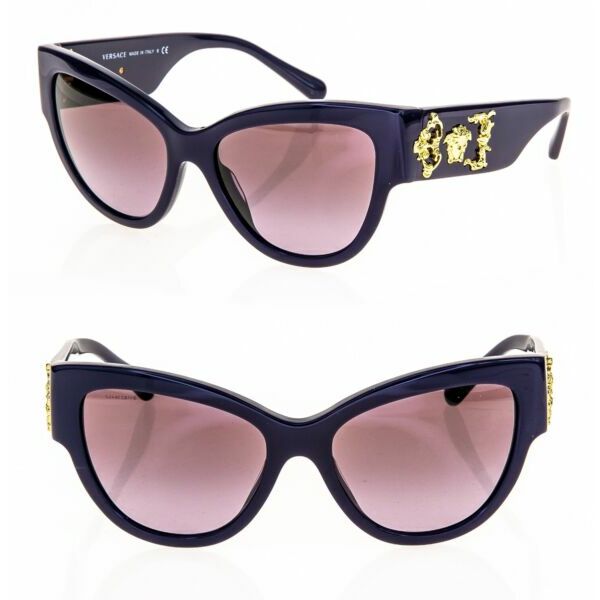 サングラス VERSACEBaroque Icon Medusa Logo 4322 Purple Gold VE4322 Cat Eye Sunglasses