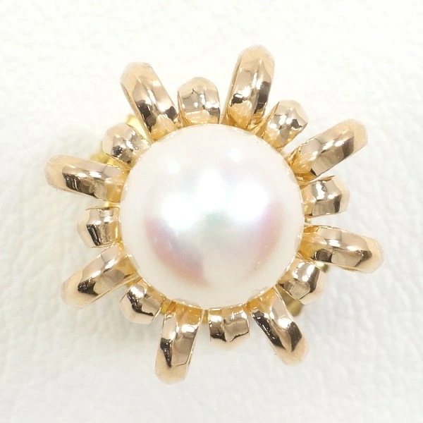 K18 18金 YG イエローゴールド 合金 ピンブローチ パール(真珠) ジュエリー 中古