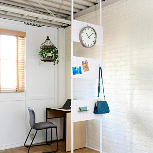 色：マットホワイト [山善] 突っ張り パーテーション (有孔ボード) 幅3161*奥行5*高さ1