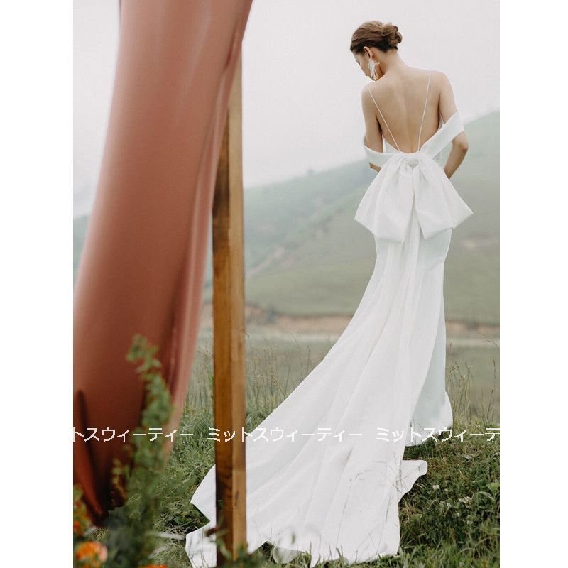【GINGER掲載商品】 結婚式 パーティドレス 花嫁 二次会 ロングドレス ウエディングドレス バックリボン バックレス 前撮り リゾートウエディング ビーチフォト ウェディグドレス ドレス 【GINGER掲載商品】 結婚式 パーティドレス 花嫁 二次会 ロングドレス ウエディングドレス バックリボン バックレス 前撮り リゾートウエディング ビーチフォト ウェディグドレス ドレス