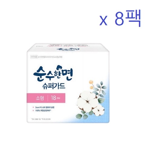 純粋な綿の生理用ナプキンスーパーガードの小型18P X 8パックの快適な柔らかい送り出された吸収力の薄い生理用ナプキン