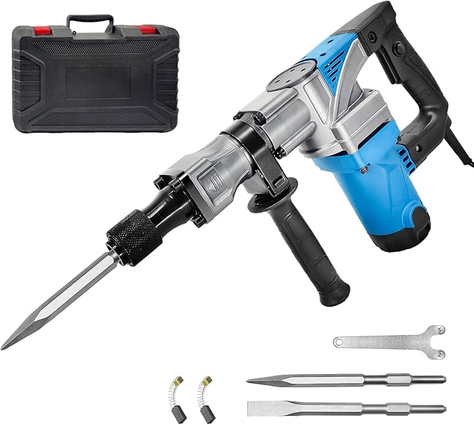 CXCESNS コンクリートハンマー 電動ハンマー はつり機 打撃数4000bpm 電動ピック 強力 2000W 電動ハツリ はつりハンマー ハツリ機 単相100V 破つりハンマー (六角軸シャンク)