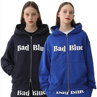 Qoo10] BadBlue Logo Pull Zip Hoodie