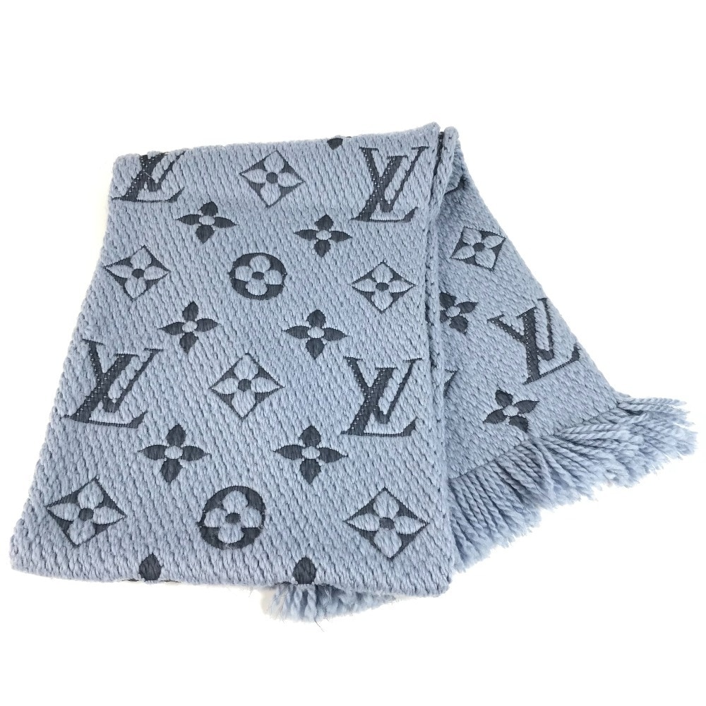 マフラー M75702 エシャルプ・ロゴマニア モノグラム フリンジ ウール ブルーエ ブルー 25,773円