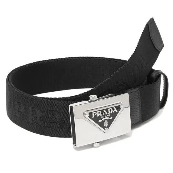 ベルト トライアングルロゴ ブラック メンズ 2CN085 2DKF F0002