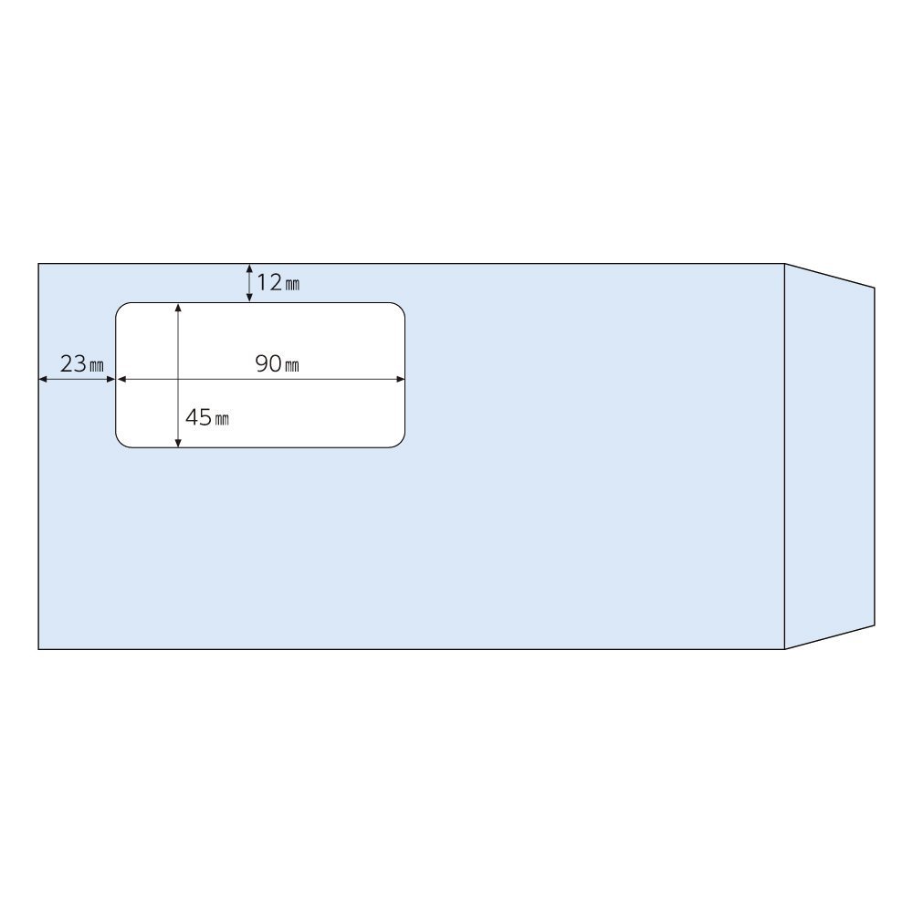 （まとめ買い）窓つき封筒 長形3号 アクア 100枚入 MF41 [x3]