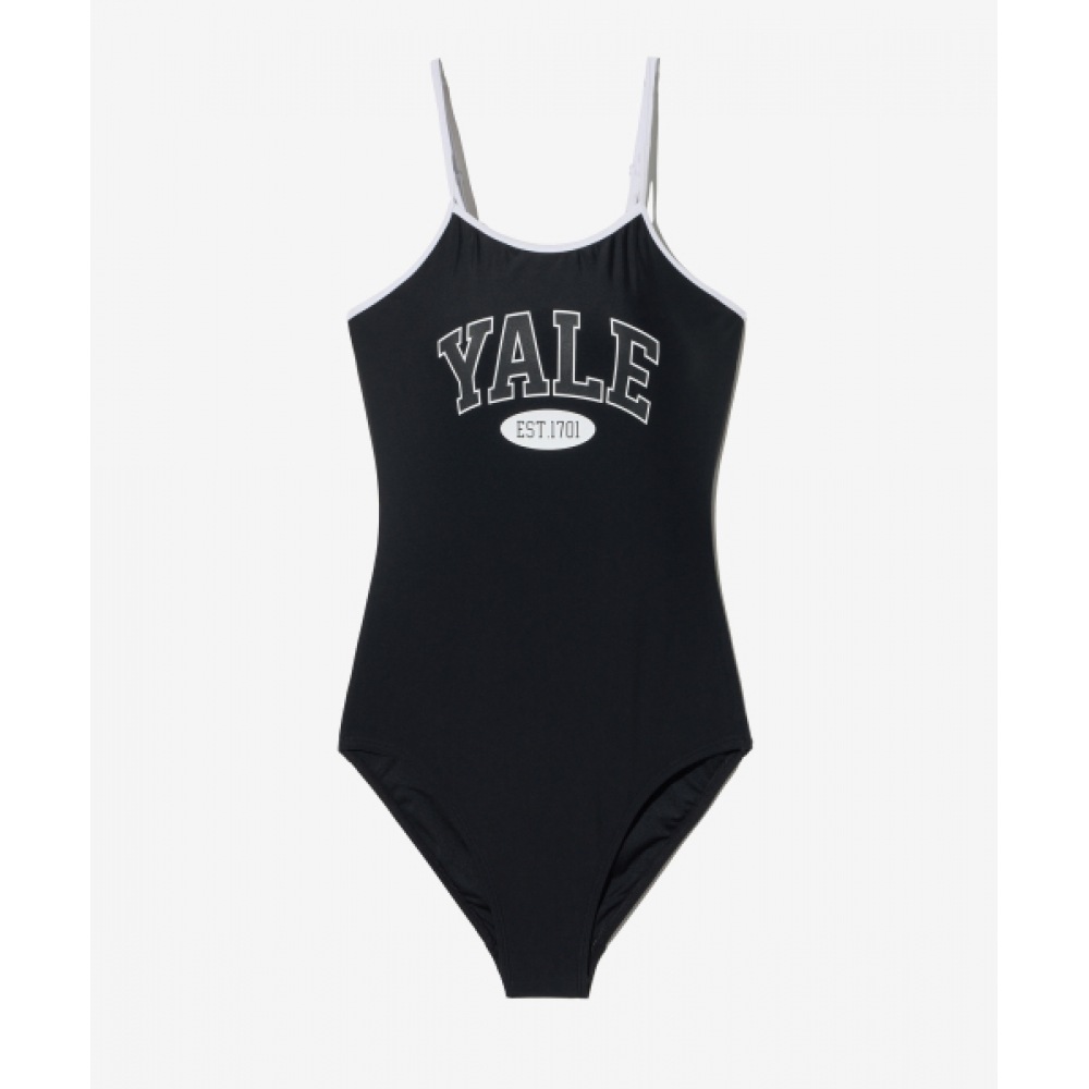 YALE レディース 2トーンアーチスイムスーツブラック