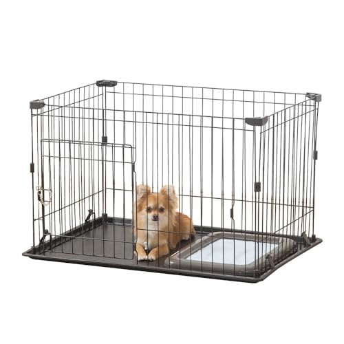 色：ブラウン アイリスオーヤマ システムサークルトレー付き P-STN-550 ブラウン 小型犬用