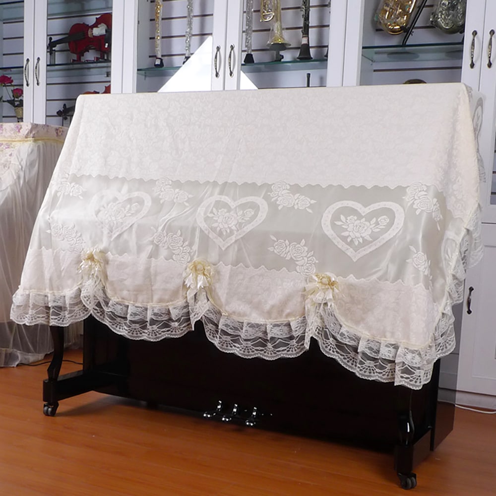 アップライトピアノカバー LG612 ハート＋二重フリル