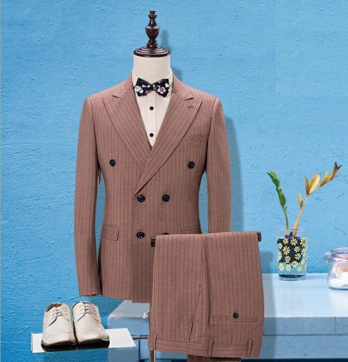 ストライプメンズスーツ 高級感 スリーピース 長袖スーツ タキシード ダブルブレスト 細身 礼服 紳士服 通勤 オフィス ビジネス セレモニー フォーマル カジュアル 結婚式 二次会 お呼ばれ パーテ 9,613円