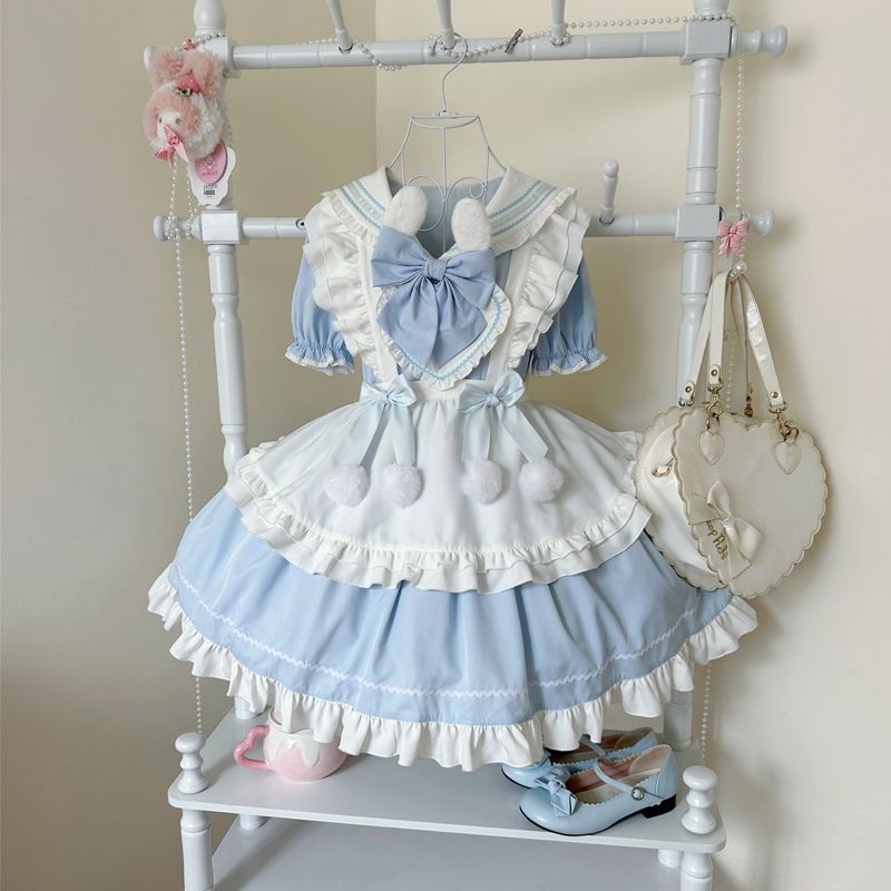 ロリータオリジナルデザインロリータ洋装甘可愛い長袖opワンピース女メイド服