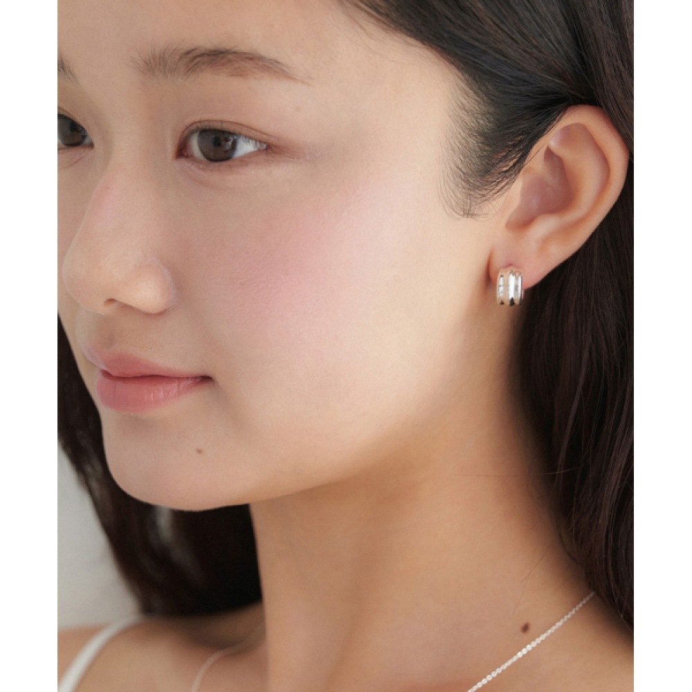 オーバルタイムモールディングピアス_JE075