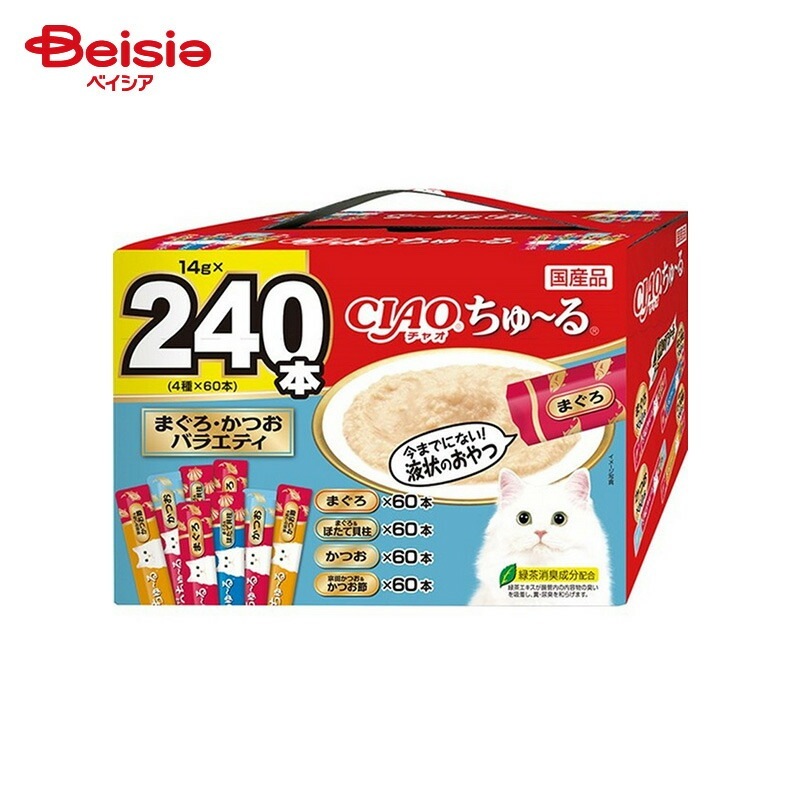 いなばペットフード CIAOちゅーる まぐろ・かつおバラエティ 14g×240P ペット