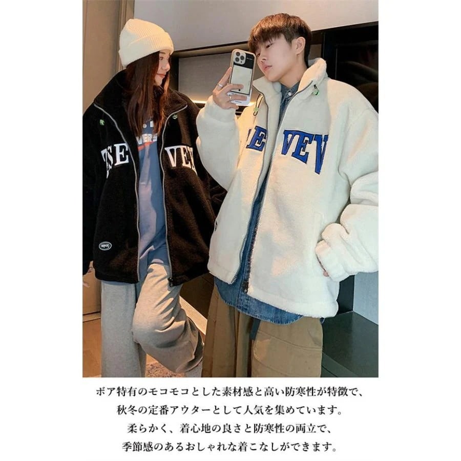暖かい 厚手 メンズ もこもこ フリース ブルゾン スタジャン 大きいサイズ 防寒 レディース ジャンパー ボアジャケット アウトドア ジャケット