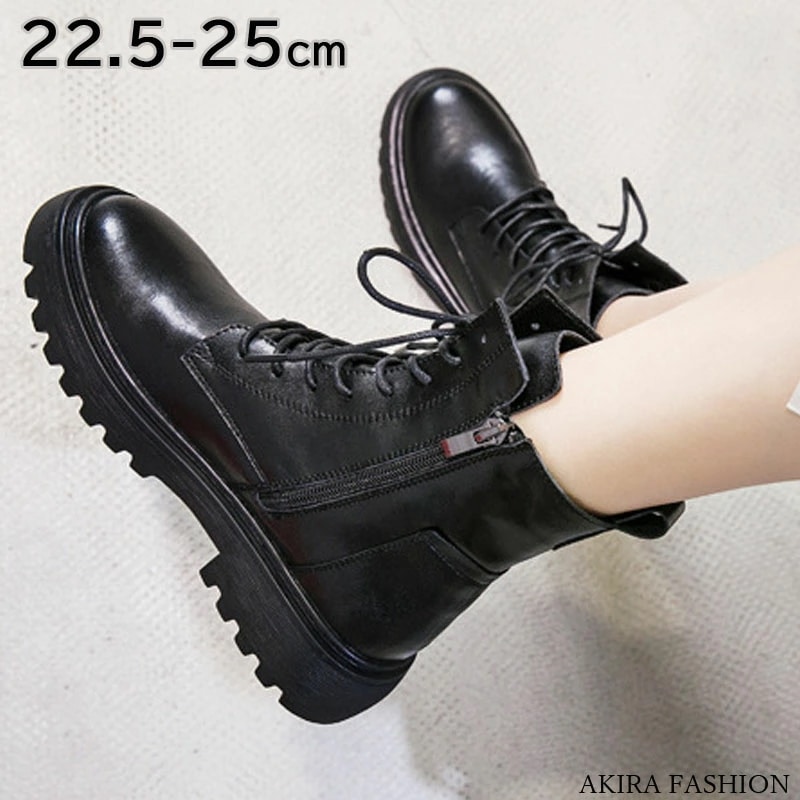 OFFクーポン配布中ブーツ レディース 編み上げブーツ ショート ショートブーツ ショート ブーツ 編み上げ ワークブーツ 袴ブーツ 編み上げ ブーツ 黒 ブラック 秋冬 靴 レディース 厚底ブーツ 5,301円