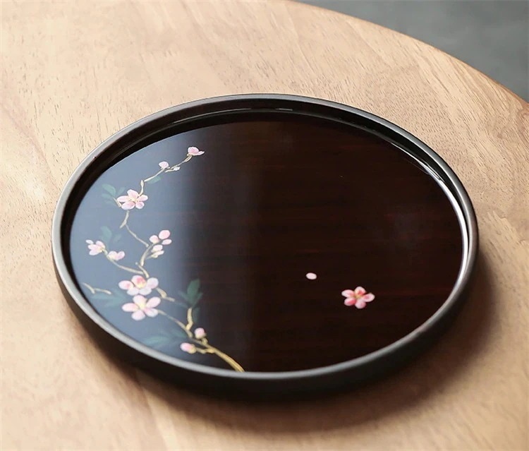 早い者勝ち 手描き アジサイ トレイ の風 家庭用 竹製壺 承円 茶托 式茶器 レトロ 乾泡台 トレンド