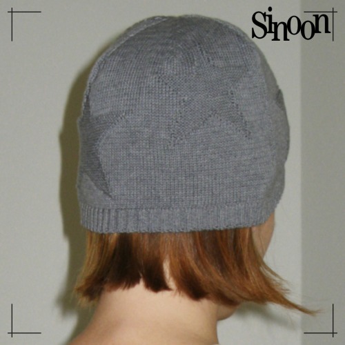 SINOON ニット帽 JACQUARD STAR BEANIE (GREY) シヌーン 韓国ファッション