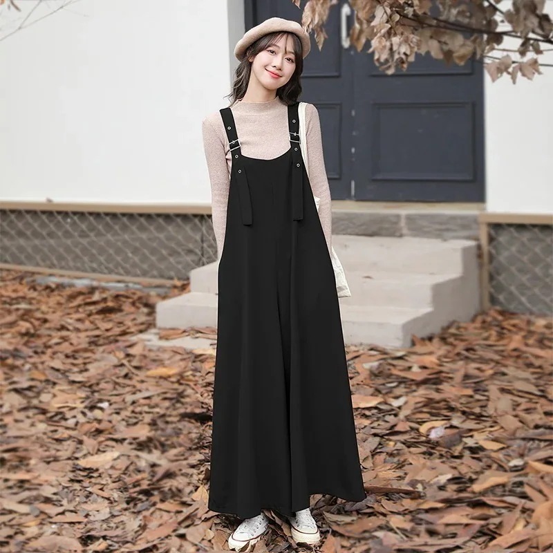 ドレープ感のあるブレザーサロペット夏の黒ワイドパンツマタニティタイツ 百掛け サロペット 着痩せ 新作