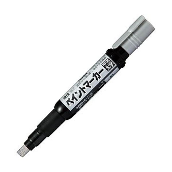（まとめ）ぺんてる 油性ペン ペイントマーカー太字 銀 MWP30-Z 1セット（10本）(×5セット)