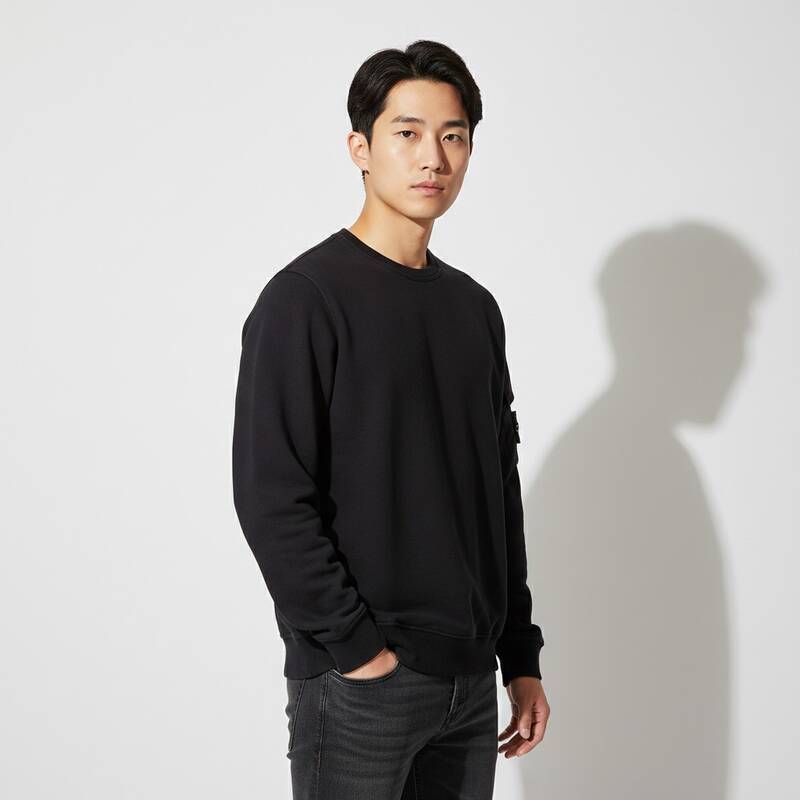 [ロロモダ] ストーンアイランド ポケットワッペン メンズ クルーネックTシャツ / S156100008-S0A20-V0029