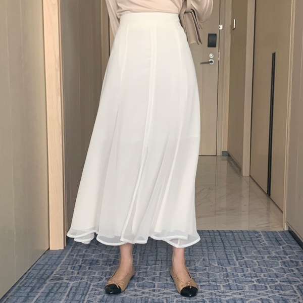 フロントスリット入りシフォンスカート sk6349