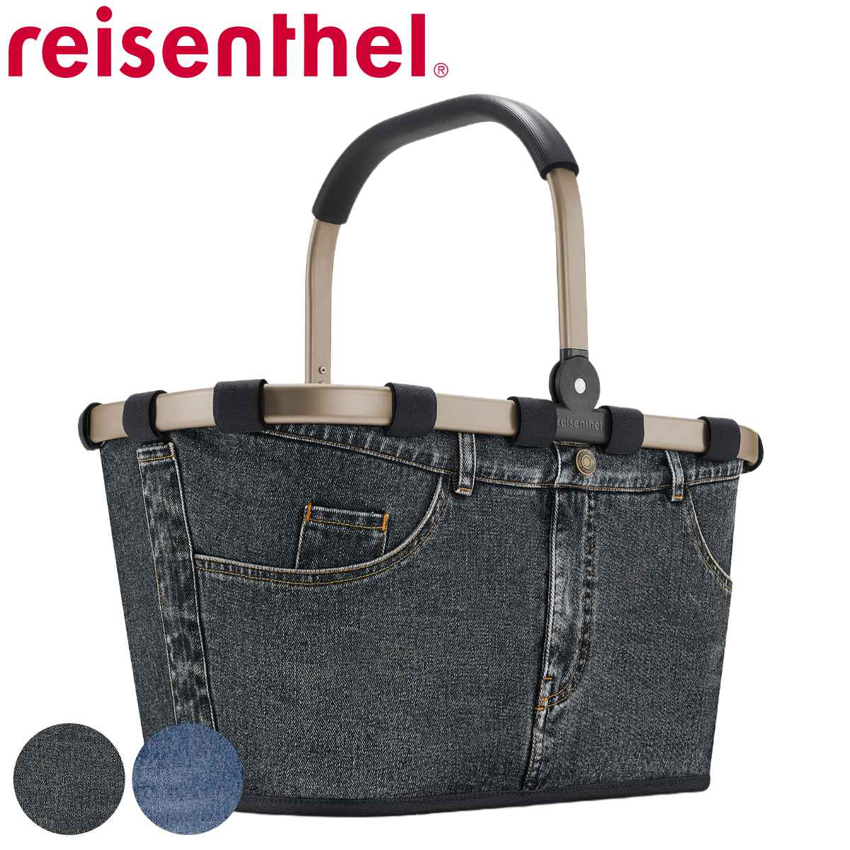 買い物カゴ ライゼンタール CARRYBAG FRAME JEANS reisenthel キャリーバッグ 買い物かご ショッピングバッグ 折りたたみ マイバッグ レジカゴ デニム 軽量