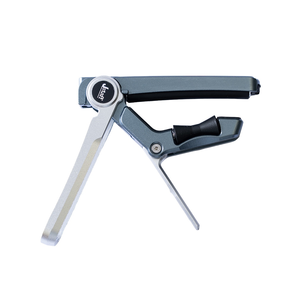 Jstaff シリーズ スライド式のギターカポタスト 転調 ワンタッチ 瞬時に移動できる メカニカルローリングカポ QYKJ-HDL-S1 シルバー 1個入り