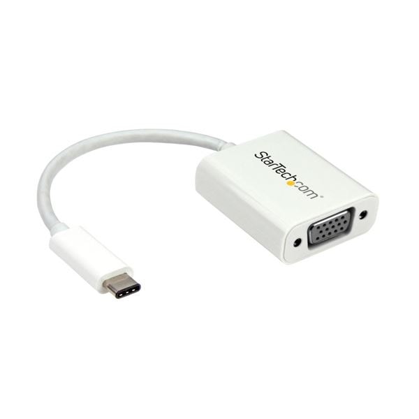 （まとめ）StarTech.com USB-C-VGA変換アダプタ USB Type-C（オス）-アナログRGB ホワイト CDP2VGAW 1個 3セット