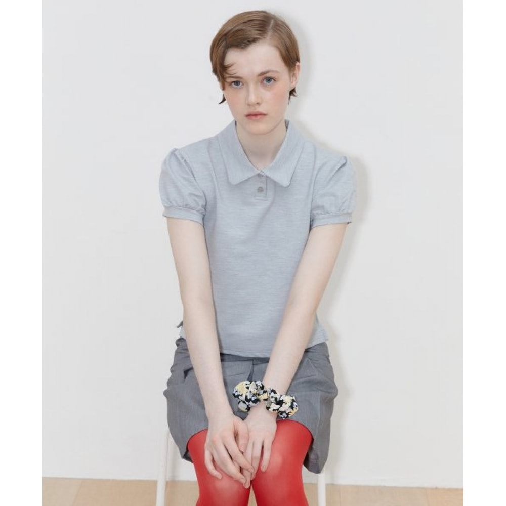 SINOON パフカラー T-ショーツ (メランジグレー)