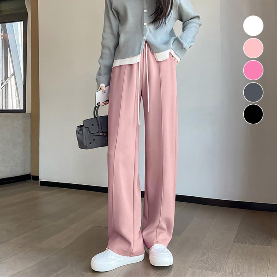 团购8件套セミワイドパンツ 無地 レディース 5色【在庫限り】売り尽くしセール【ネコポス投函】