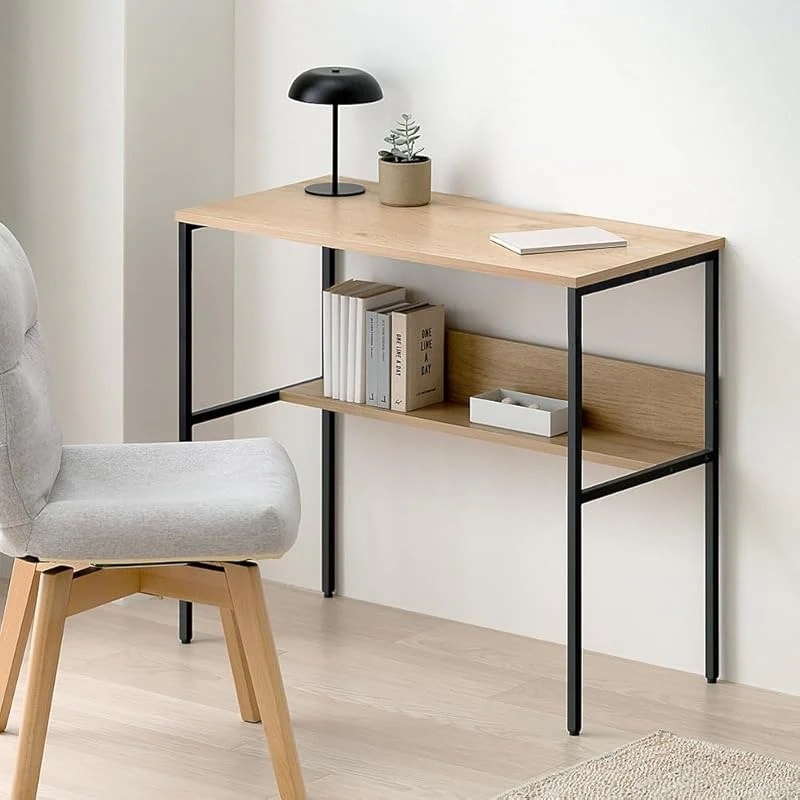 【即納】アイリスオーヤマ スペパ リビングデスク デスク 学習机 おしゃれ 北欧 スリム パソコンデスク リビングデスク ナチュラル/ブラック アイリスオーヤマ HLVD-800 HIROBIROシリ