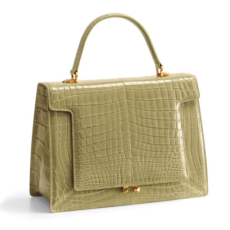 ヘンローン社製原皮使用クロコダイルハンドバッグシャイニング加工2WAY『クロコダイル保証