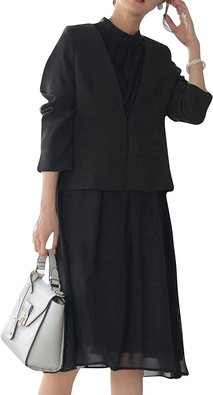 セレモニースーツ レディース スカート ジャケット セットワンピース セットアップ( ブラック / 517, L)