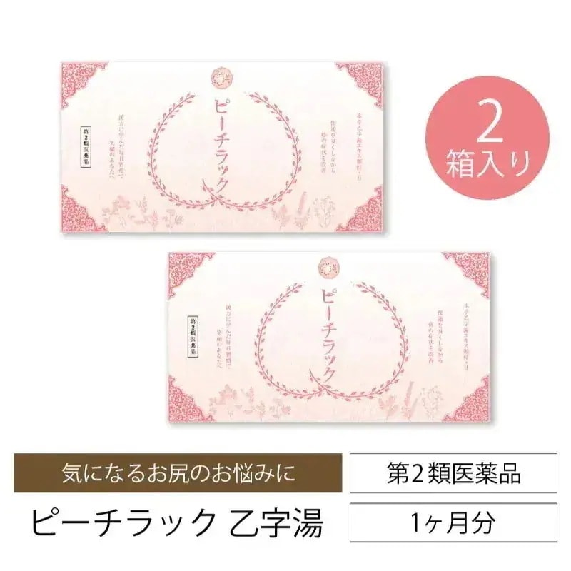【第2類医薬品】2箱セット ピーチラック 漢方 乙字湯 痔 64包 本草乙字湯 エキス顆粒-H 漢方 生薬 サプリメント ぢ いぼ痔 きれ痔 便秘 脱肛 トウキ サイコ　オウゴン