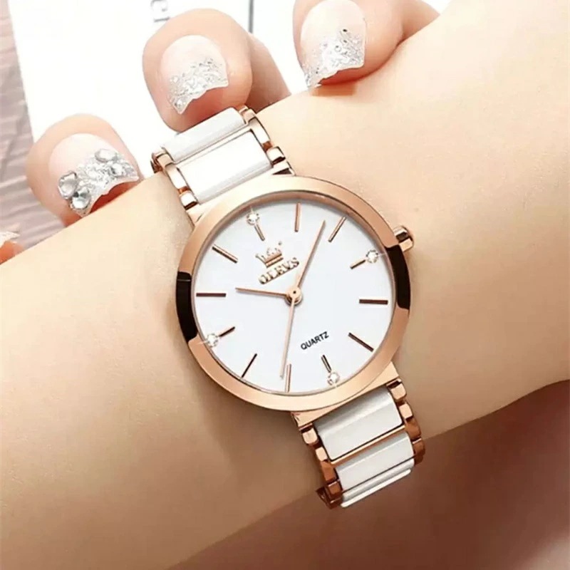 レディース腕時計 高級ブランド 優雅なステンレススチールセラミックストラップ ブレスレット 防水 ファッション クォーツ レディースドレス用腕時計